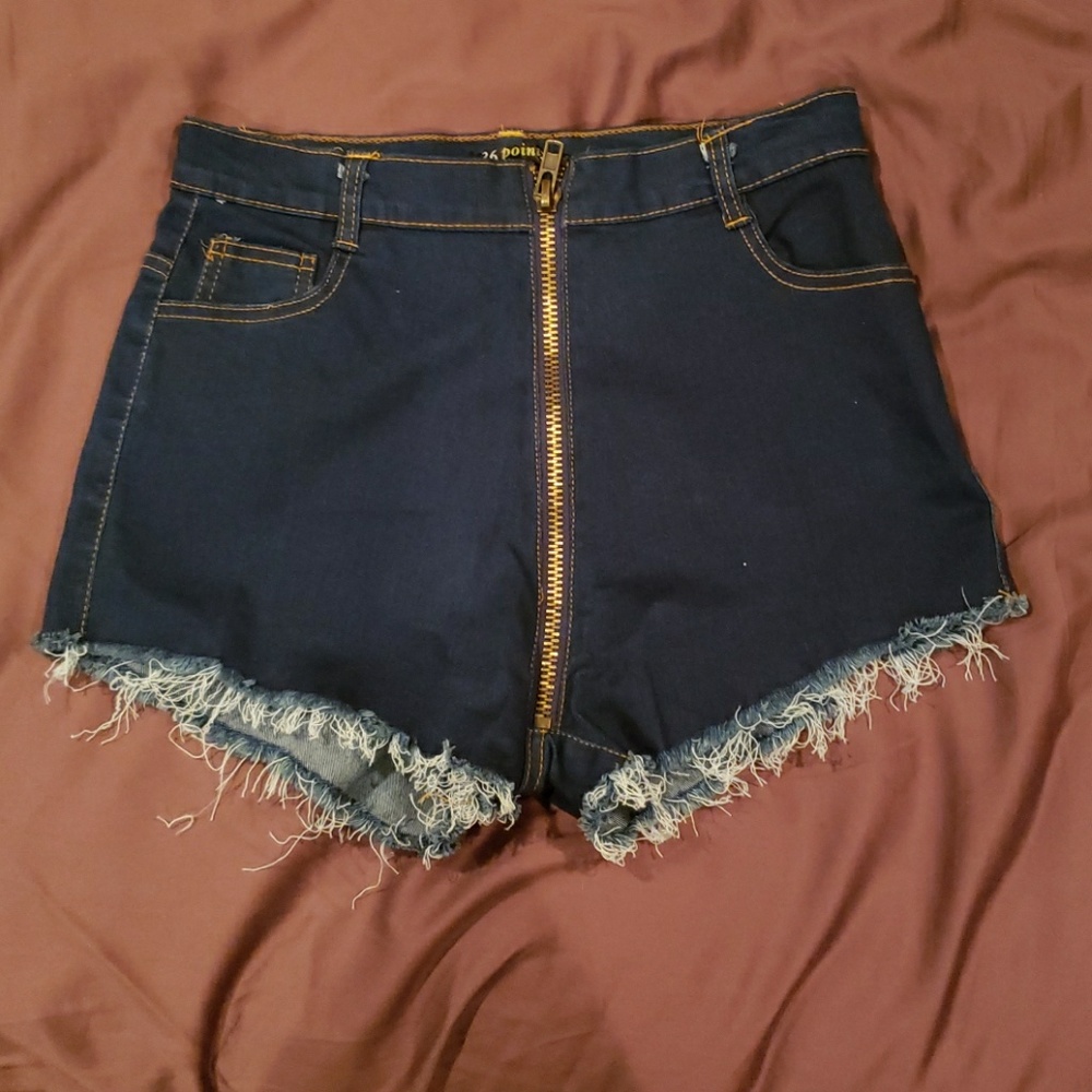 High waisted denim shorts